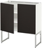 METODBase cabinet with shelves/2 doors, white, Kungsbacka anthracite