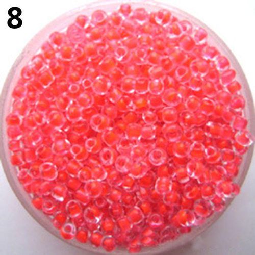 Generic 500Pcs 2mm Round Glass Seed Beads For DIY Bracelet-Red
