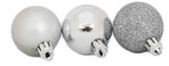 Sirocco 4cm Assorted Silver Chrismas Balls (12pcs)