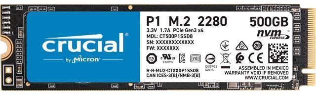 Crucial P1 3D NAND NVMe PCIe M.2 SSD (500GB)