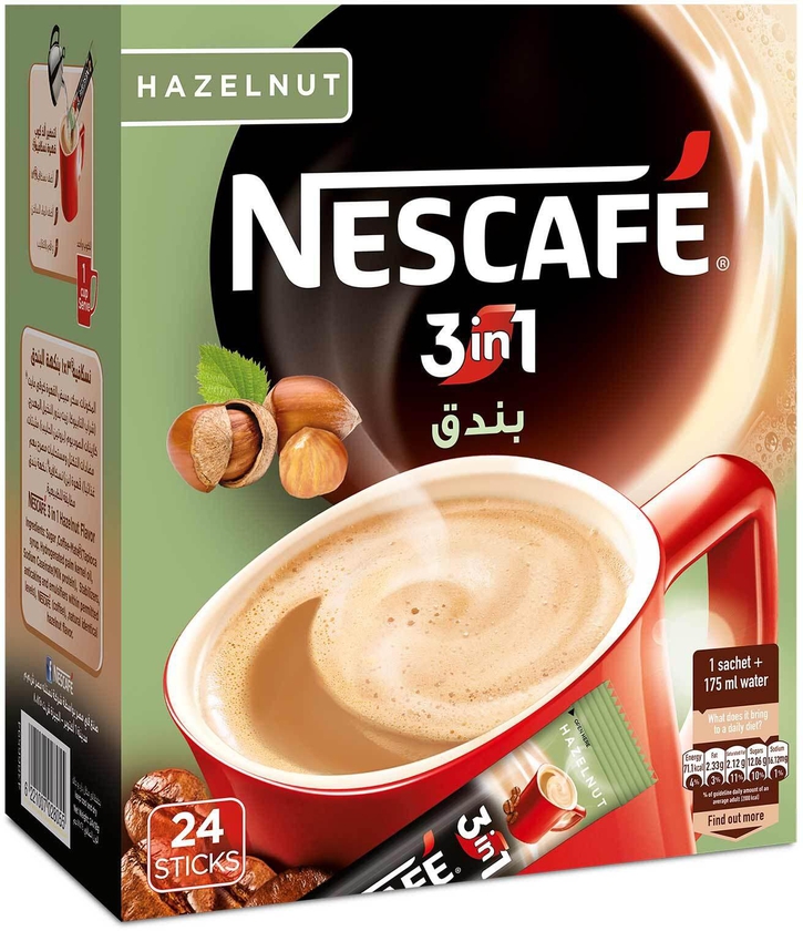 Nescaf&eacute; 3In1 Hazelnut - 18 gram - 24 Sachets