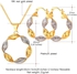 Dubai Unique Design Two Tone Gold Plated Earrings Necklace Jewelry Set