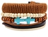 4pcs Exclusive Leisure Braided Adjustable Leather Bracelet-Multicolor