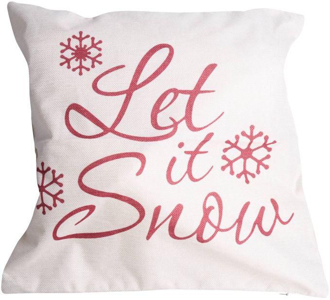 Generic Let It Snow Snowflakes Flax Throw Pillow Case