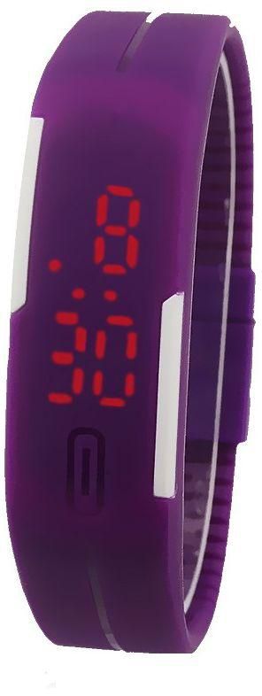 Genius Unisex Digital LED Silicone Purple Bracelet Watch