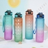 1L Motivational Water Bottle With Straw Leakproof Jug