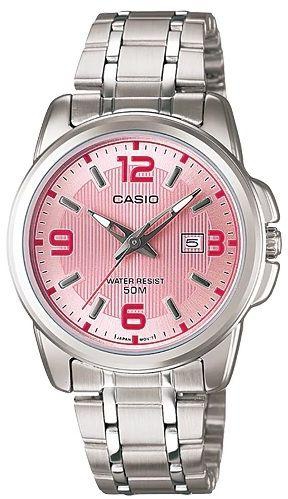 Casio Women's Pink Dial Stainless Steel Band Watch - LTP-1314D-5AV