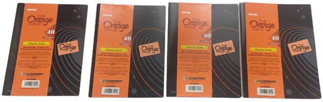 Mintra 4 PCS File And Folder Display Book 40 Pocket Black Color Orange Wave