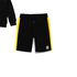 Praaaaempire Black Hoodie With Yellow Stripes And Shorts