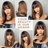 Brown Wigs For Women Shoulder Length Dark Brown Root Synthetic Wigs For Women