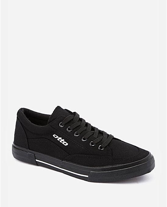 OTTO Lace Up Solid Casual Sneakers - Black