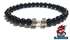 Black beads bracelet with a dangling metal bead of Elegance.O.K.M