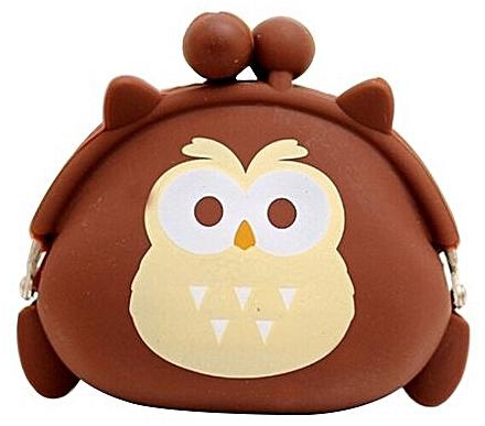 Bluelans Girl's Cute Cartoon Owl Silicone Jelly Wallet Change Bag Keys Pouch Coin Purse-Brown.