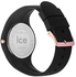 Ice-Watch - ICE glitter Black Rose-Gold - Women's wristwatch with leather strap