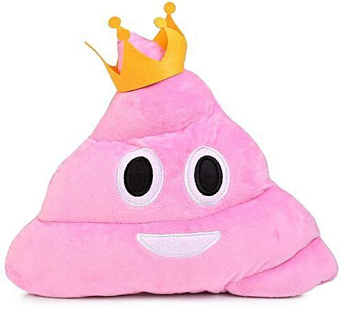 Elikang Cute Poop Expression Queen Emoticon Pillow Stuffed Plush Toy Home Decoration Christmas Gift - Pink