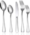 Cutlery Set, 30-Piece Stainless Steel Cutlery Set for 6 People, Cutlery Set with Knife, Fork, Spoon, Cutlery for Home/Party/Restaurant, Dishwasher Safe and Rustproof