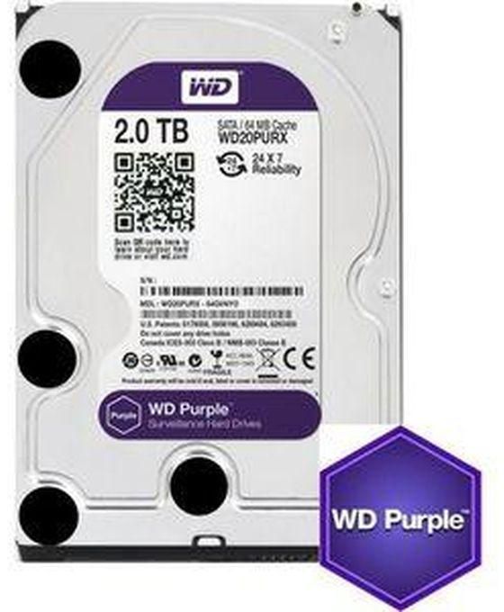 Western Digital WD 2TB (2000GB) Endurance 24/7 Surveillance Purple Hard Disk For CCTV Cameras-Western Digital