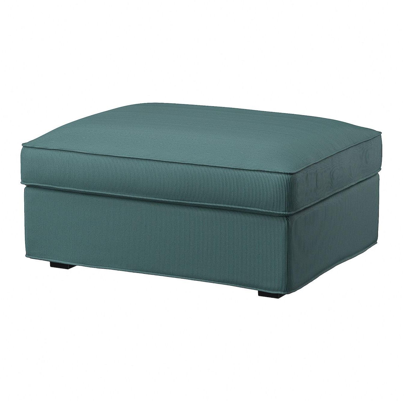 KIVIK Cover for footstool with storage - Kelinge grey-turquoise