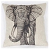 Magideal 42x42cm Cotton Linen Pillow Case Cushion Cover Home Sofa Decor BLK Elephant