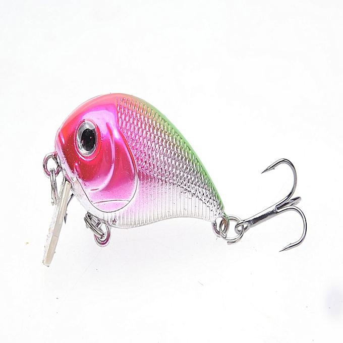 Minnow Fishing Lures Portable Wobbler Crankbaits Baits Compact Artificial Bait pink&silver&green