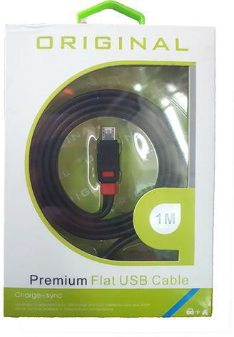Generic 1M PREMIUM FLAT USB CABLE for lightning charge and sync for all Smart Phone - black