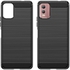 For Nokia C32 Brushed Texture Carbon Fiber TPU Phone Case - Anti-Slip & Shock Absorber - Black