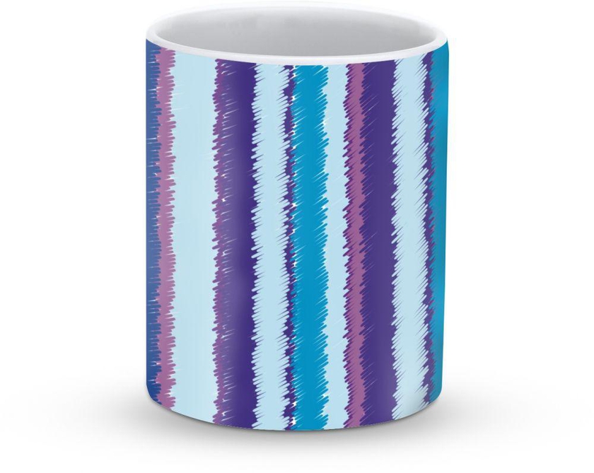 Stylizedd Mug - Premium 11oz Ceramic Designer Mug- Lines of violet