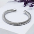 fluffy women accessories Threads Wrapped In Shape Bold Bracelet -Silver