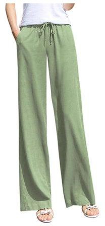 Casual Loose Ninth Pants light green