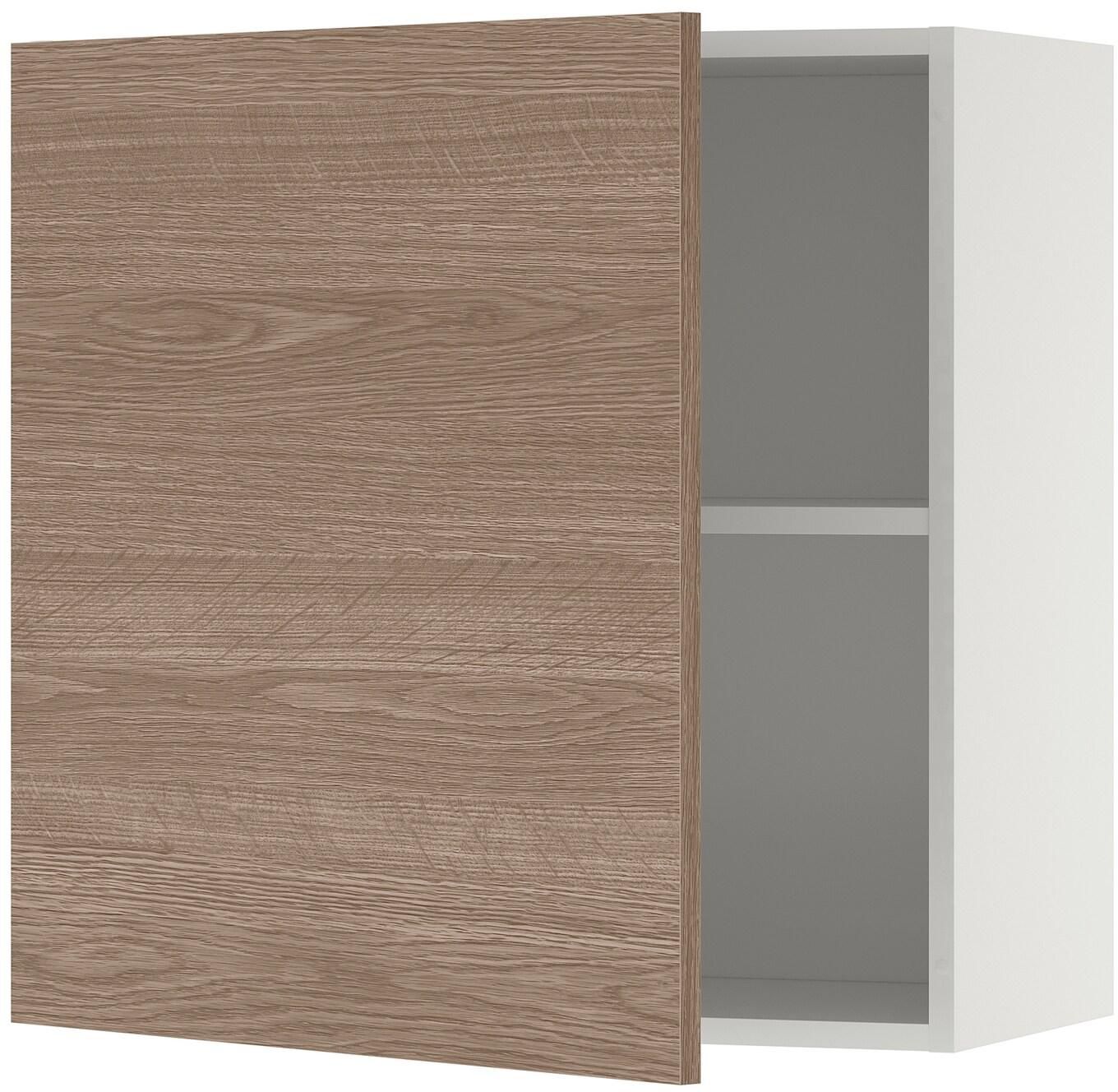 KNOXHULT Wall cabinet with door - wood effect/grey 60x60 cm