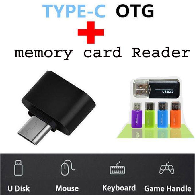 Type C To Usb OTG Adapter + Memory Card Reader