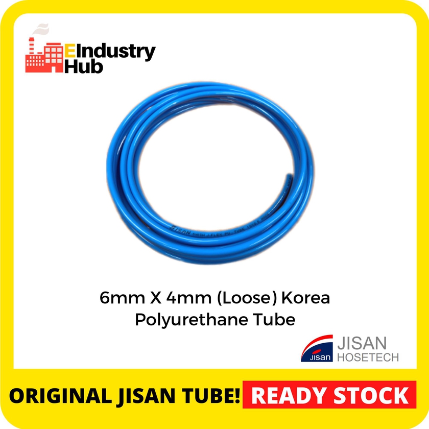 KOREA JISAN Polyurethane Pneumatic PU Air Tube Hose 6mm x 4mm - Loose (3 Colors)