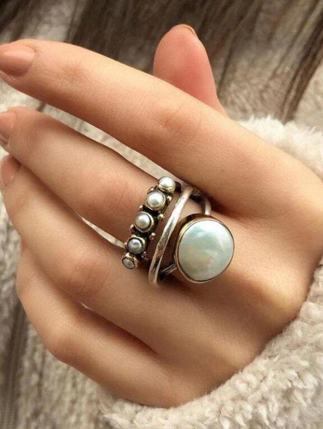 Fashion Layered Faux Pearl Ring