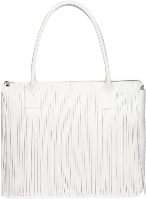 Giulia Massari 2502 Tote Bags for Women - Leather, White