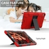 Shockproof Two-color Silicone Protection Shell For IPad 9.7(2018) & 9.7(2017) & Air 2, With Holder(Red+Black)