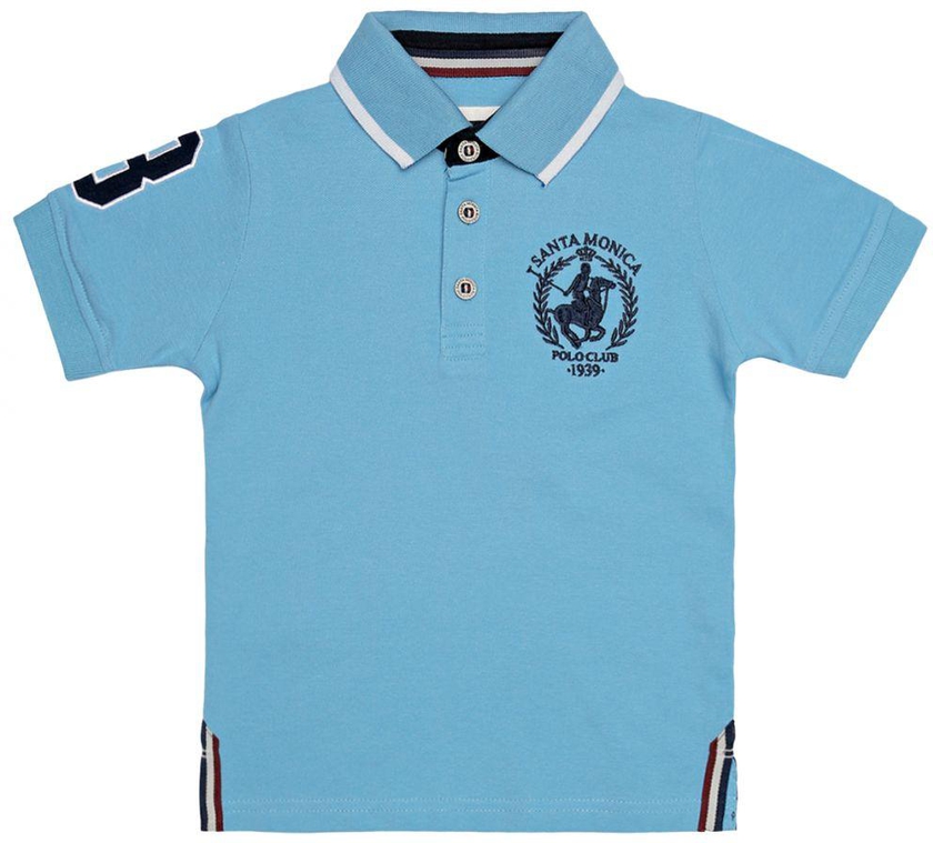 Santa Monica M167683C Polo Shirt for Boys - 7 - 8 Years, Sky Blue