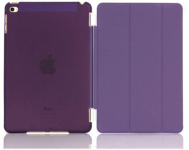 Purple Color Smart 2 in 1 Cover Magnetic Leather Case Cover Hard Crystal Back for Apple IPad Mini 4