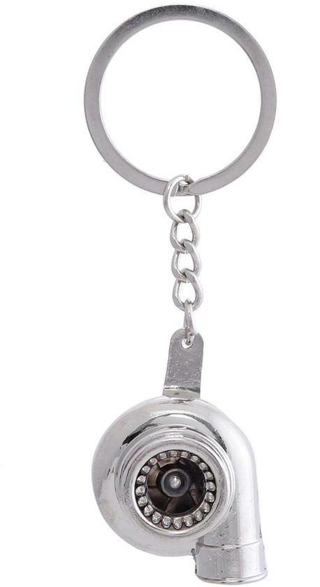 Zinc Alloy Metal Turbo Metallic Keychain - Silver