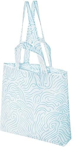 KNP Carrier bag, blue/white, 45x36 cm - This handy lightweight bag fits in a pocket but can quickly be used as a big shoulder bag.