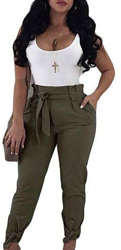 Fashion Womens Belted High Waist Trousers price from jumia in