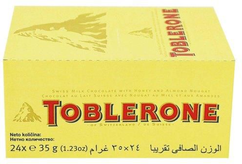 توبليرون - شوكولاتة سويسرية بالحليب مع نوغة العسل واللوز ٢٤*٣٥ غرام