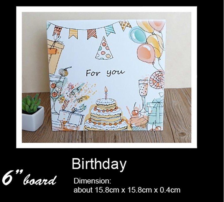 Kampungstore Cake Board 16cm, Birthday Party, 5 Pcs (AS Picture)