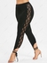 Plus Size Tie Floral Lace Trim Braided Leggings - M | Us 10