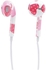 Strawberry Pattern In-Ear Headphones Pink/White