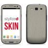 Stylizedd Premium Vinyl Skin Decal Body Wrap for Samsung Galaxy S3 - Brushed Titanium