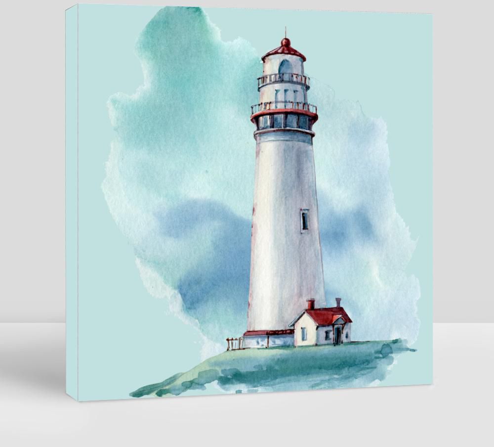 Hand Drawn Watercolor Lighthouse