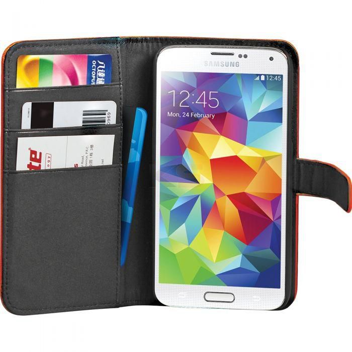 Premium Leather Wallet Folio Case For Samsung Galaxy S5