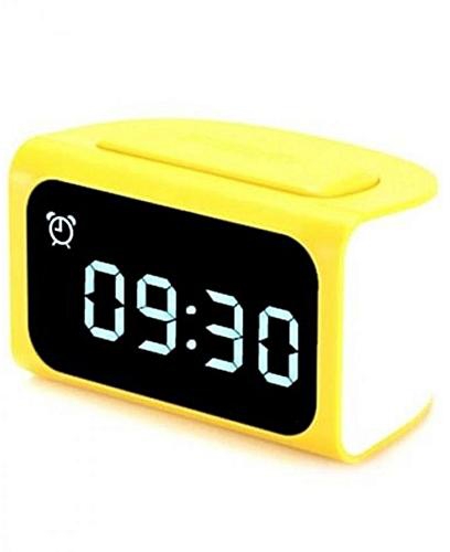 Remax RMC-05 - LED Digital Alarm Clock with 4 USB Ports for Charging - Yellow