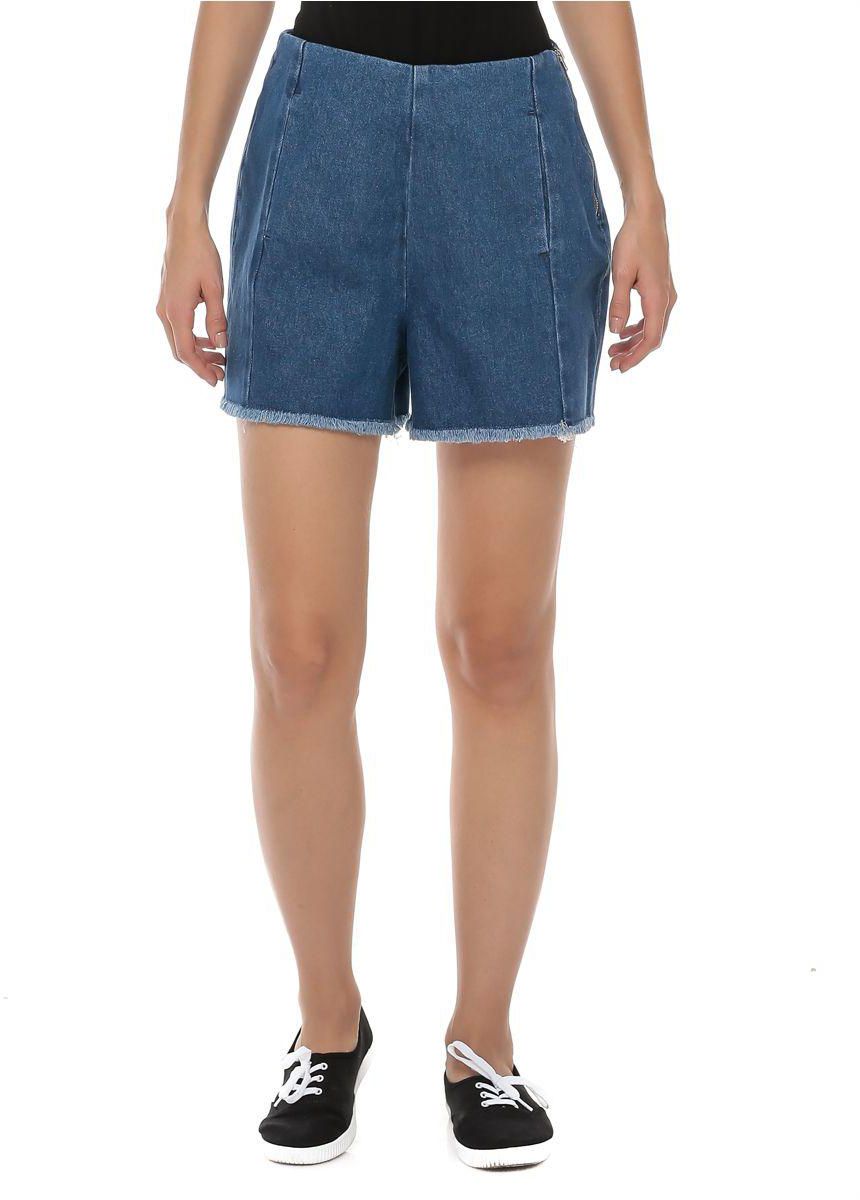 TrendyolMilla Denim Shorts for Women - Blue
