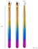 طقم فرش أقلام للرسم على الأظافر مكون من 3 قطع متعدد الألوان